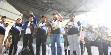 El presidente Luis Arce en Coripata.