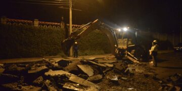 Trabajos en la Avenida del Poeta.