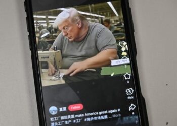 En un meme se ve a Trump en una máquina de cocer