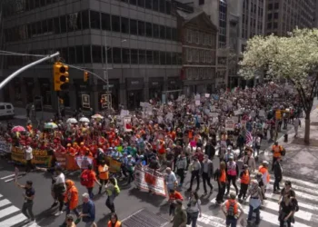 La marcha recorrió el centro de la gran Manzana