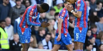 Jugadores del Cristal Palace celebran un gol