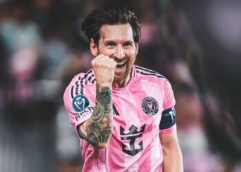 Messi celebra uno de sus goles