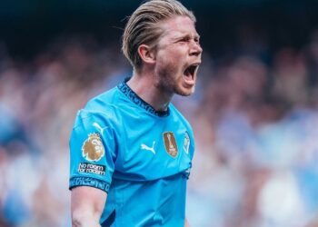 De Bruyne festeja su gol