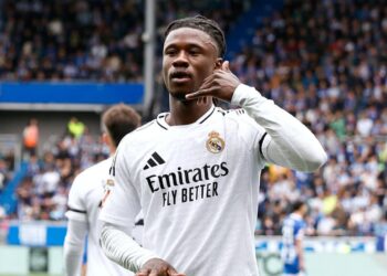 Camavinga festeja el gol