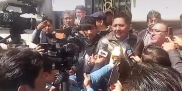 Choferes de La Paz en protesta contra el Concejo de La Paz.