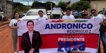 Una caravana recorrió las calles de San Matías en respaldo de la candidatura de Andrónico Rodríguez.