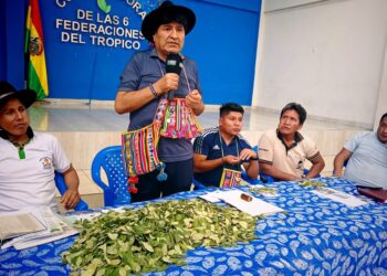 El expresidente Evo Morales participa de un evento Lauca Ñ.