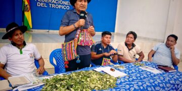 El expresidente Evo Morales participa de un evento Lauca Ñ.