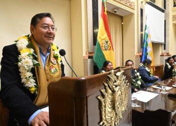 El presidente Luis Arce participa del aniversario de la Confederación Sindical de Mujeres de Comunidades Interculturales de Bolivia.