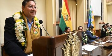 El presidente Luis Arce participa del aniversario de la Confederación Sindical de Mujeres de Comunidades Interculturales de Bolivia.