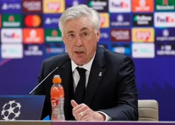 El entrenador del Real Madrid, el italiano Carlo Ancelotti en conferencia. (Foto: Real Madrid)