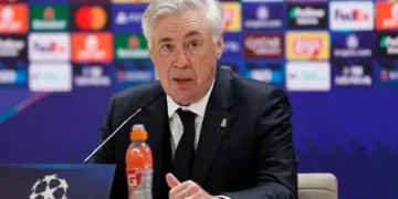 El entrenador del Real Madrid, el italiano Carlo Ancelotti en conferencia. (Foto: Real Madrid)