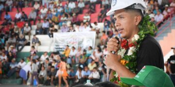 Andrónico Rodríguez, en una concentración de movimientos sociales.
