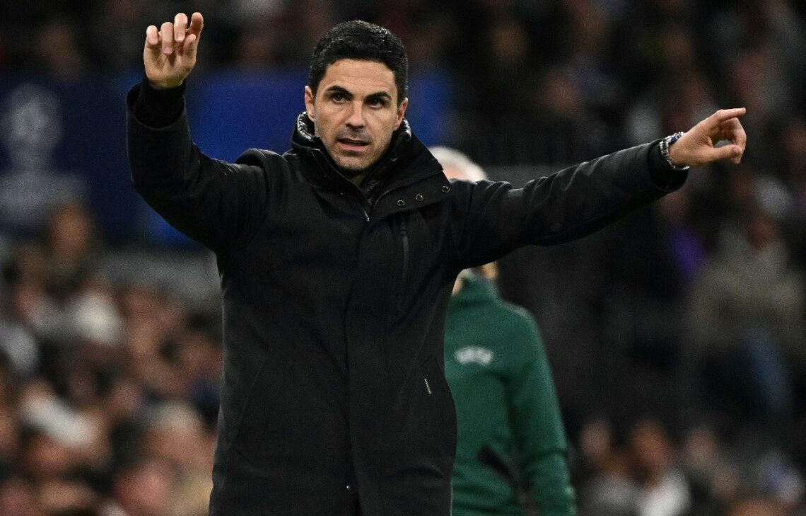 El entrenador español Mikel Arteta en el partido en el Santiago Bernabeu.