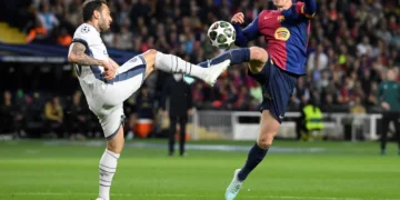 Una incidencia del Barcelona e Internacional italiano por la Liga de Campeones 
(AFP).