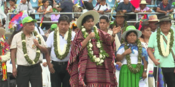 El expresidente Evo Morales participa de su congreso en Villa Tunari.