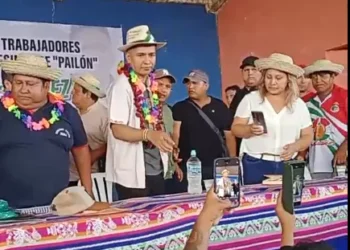 El presidente de la Cámara de Senadores, Andrónico Rodríguez participa de un evento en Santa Cruz.