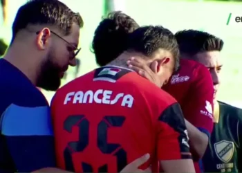 Captura de pantalla en el momento que se descompensó ek arquero de Guabirá, en partido anterior.