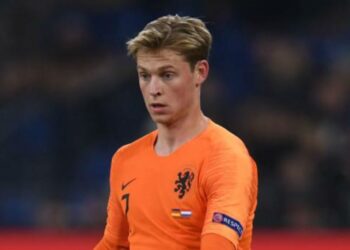 Frenkie De Jong con la camiseta de la selección de Países Bajos.
