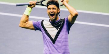El búlgaro Grigor Dimitrov celebra su triunfo