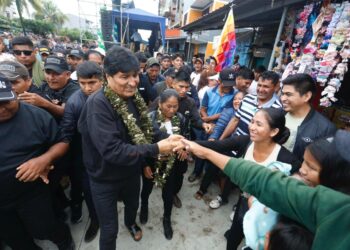 Evo Morales, el jueves, en el homenaje a los "caídos por la hoja de coca" de 1997, en Eterazama.