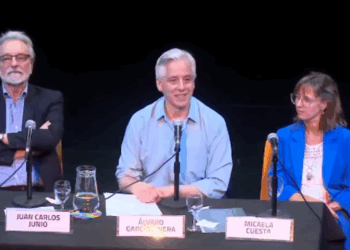 El exvicepresidente García Linera en un seminario en Argentina.