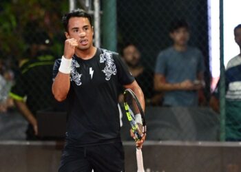 Hugo Dellien Celebra un punto obtenido