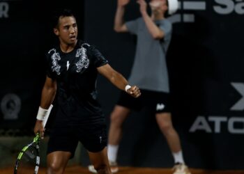 El tenista beniano Hugo Dellien en plena competencia