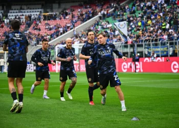 Jugadores del Inter antes de un partido