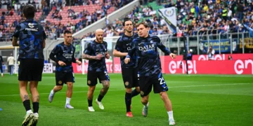 Jugadores del Inter antes de un partido