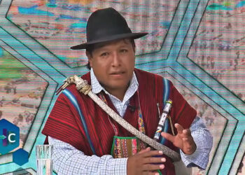 El dirigente Javier Alejo en la entrevista. Foto: Captura Bolivia Tv,