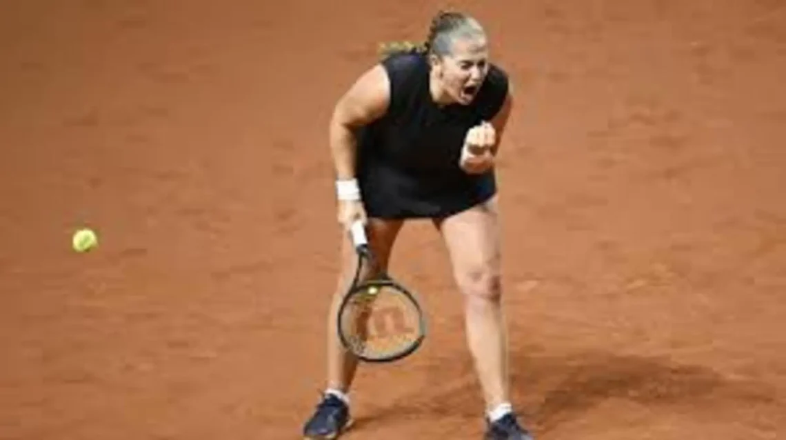 Jeļena Ostapenko celebra un punto