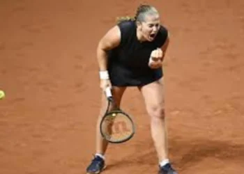 Jeļena Ostapenko celebra un punto