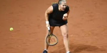 Jeļena Ostapenko celebra un punto