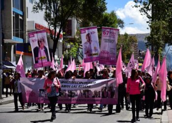 Una movilización pasada del MNR, uno de los cinco partidos en riesgo.
