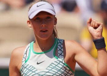 Andreeva durante el Roland Garros