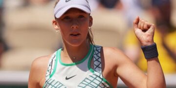 Andreeva durante el Roland Garros