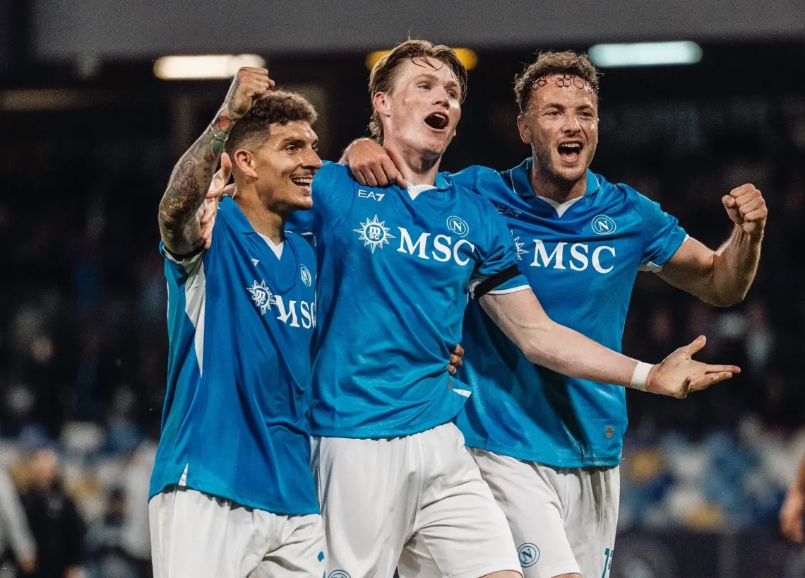 Jugadores del Napoli celebran