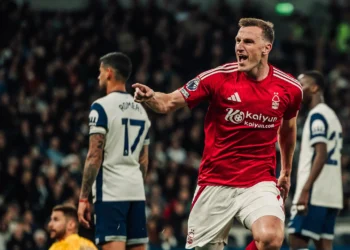 Chris Wood celebra su gol