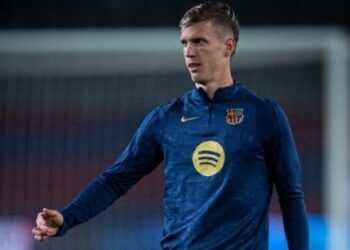 Dani Olmo en una sesión de entrenamiento anterior.