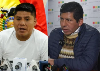 El senador del MAS Leonardo Loza. El vocal del TSE Tahuichi Tahuichi Quispe.