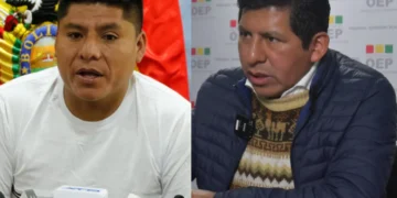 El senador del MAS Leonardo Loza. El vocal del TSE Tahuichi Tahuichi Quispe.