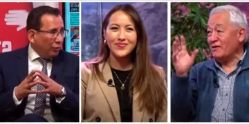 Pablo Camacho, Patricia Guzmán y Alberto Bonadona en  el programa Piedra, Papel y Tinta