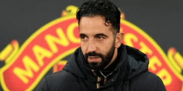 Ruben Amorin en instalaciones del Manchester United