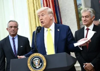 Donald Trump durante una rueda de prensa. Foto: AFP