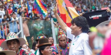 Evo Morales en el Congreso de Villa Tunari.