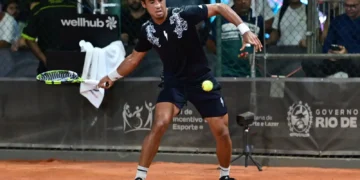 Dellien durante un partido en Madrid