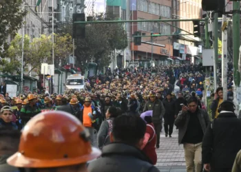 Una marcha anterior de los mineros. Foto: APG.