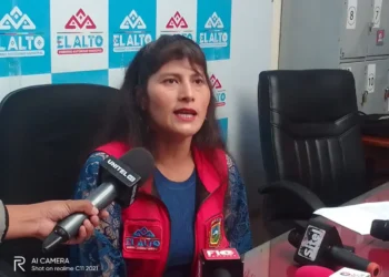 La vocera de la Alcaldía de El Alto, Beatriz Zegarrundo. Foto: GAMEA.
