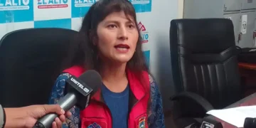 La vocera de la Alcaldía de El Alto, Beatriz Zegarrundo. Foto: GAMEA.
